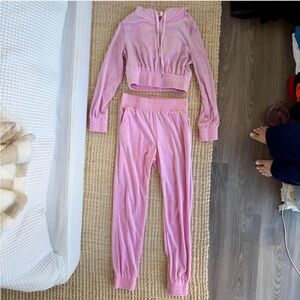Better Be Pink Velour Track Pants & Hoodie Set